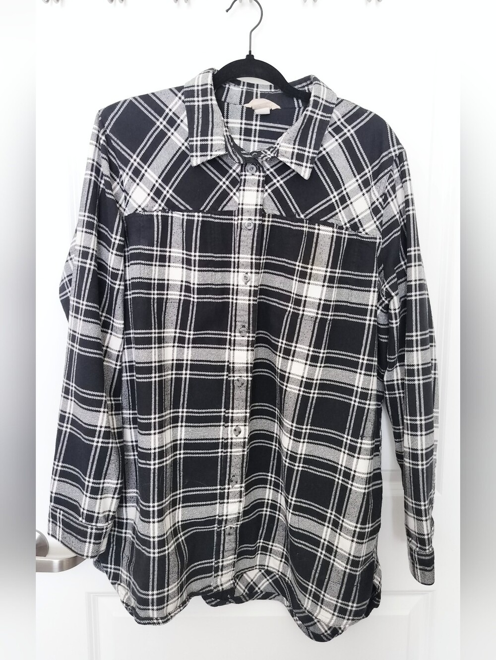 Deluth Trading Co. Women's XXL Classic Black & White Plaid Button Down Shirt